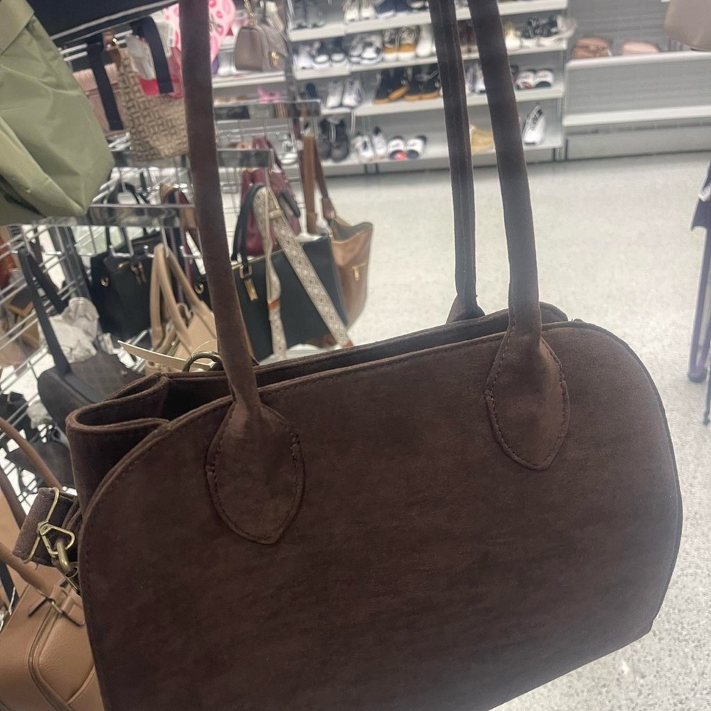 Elegant Brown Suede Women's Handbag